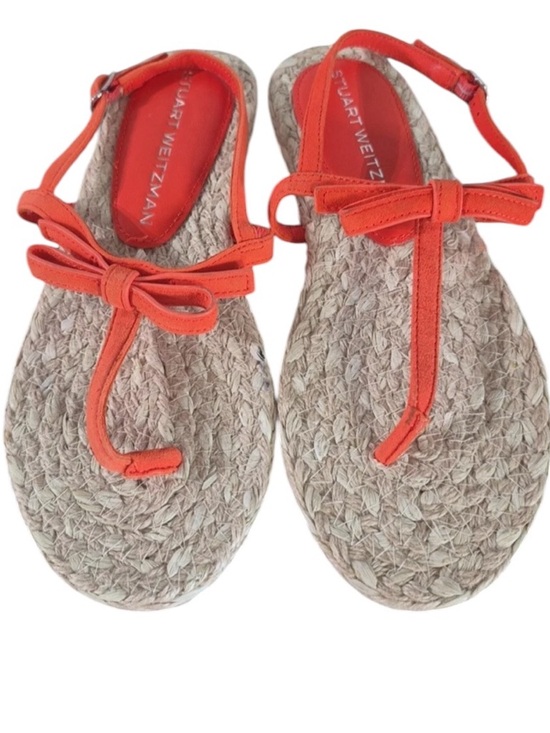 Stuart Weitzman Shoes - Stuart Weitzman Felicity Slingback Orange Suede Espadrille Sandals